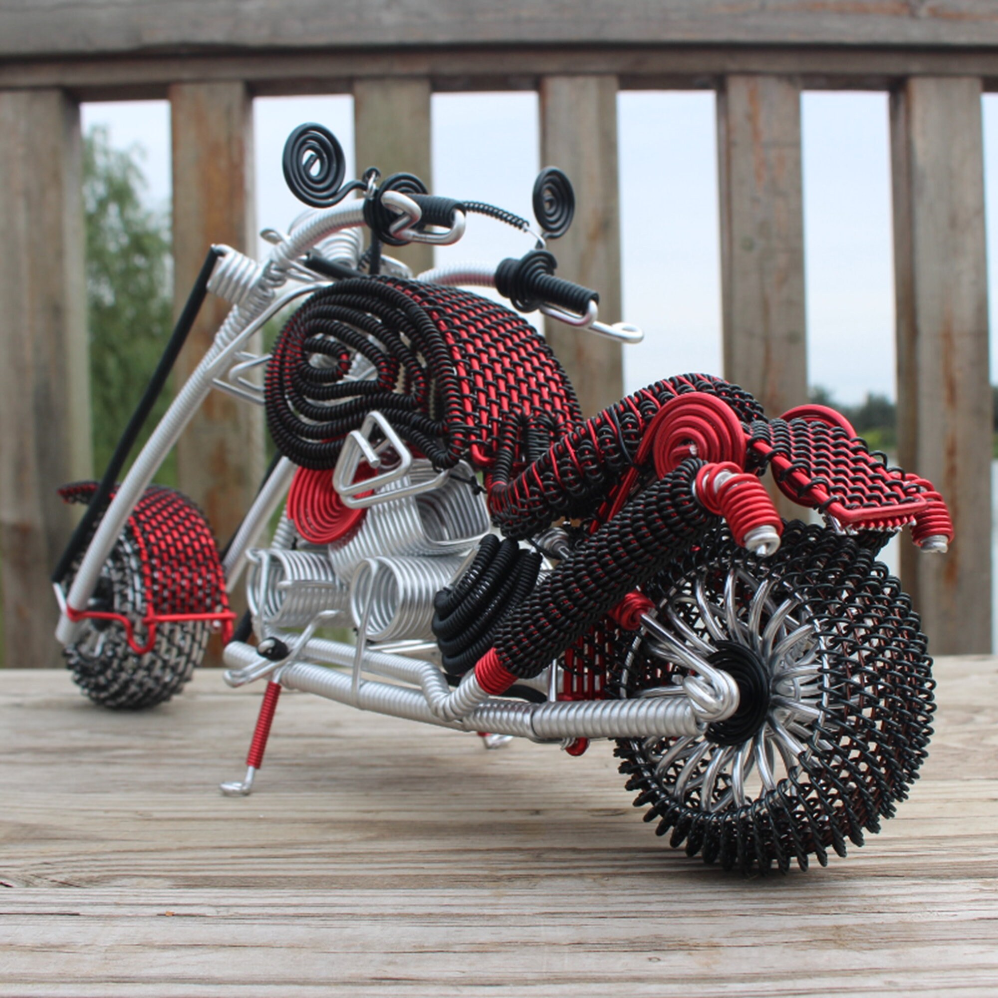 Metal motorcycle statue sculpture decor Modern motorcycle Etsy