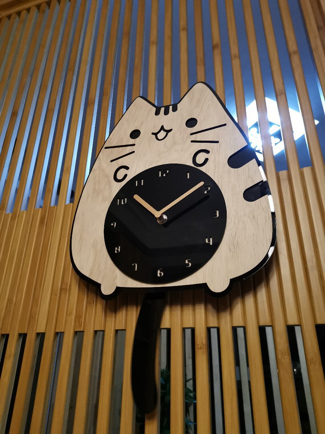 Modern silent wood wall clock decor Nursery kids glass Etsy