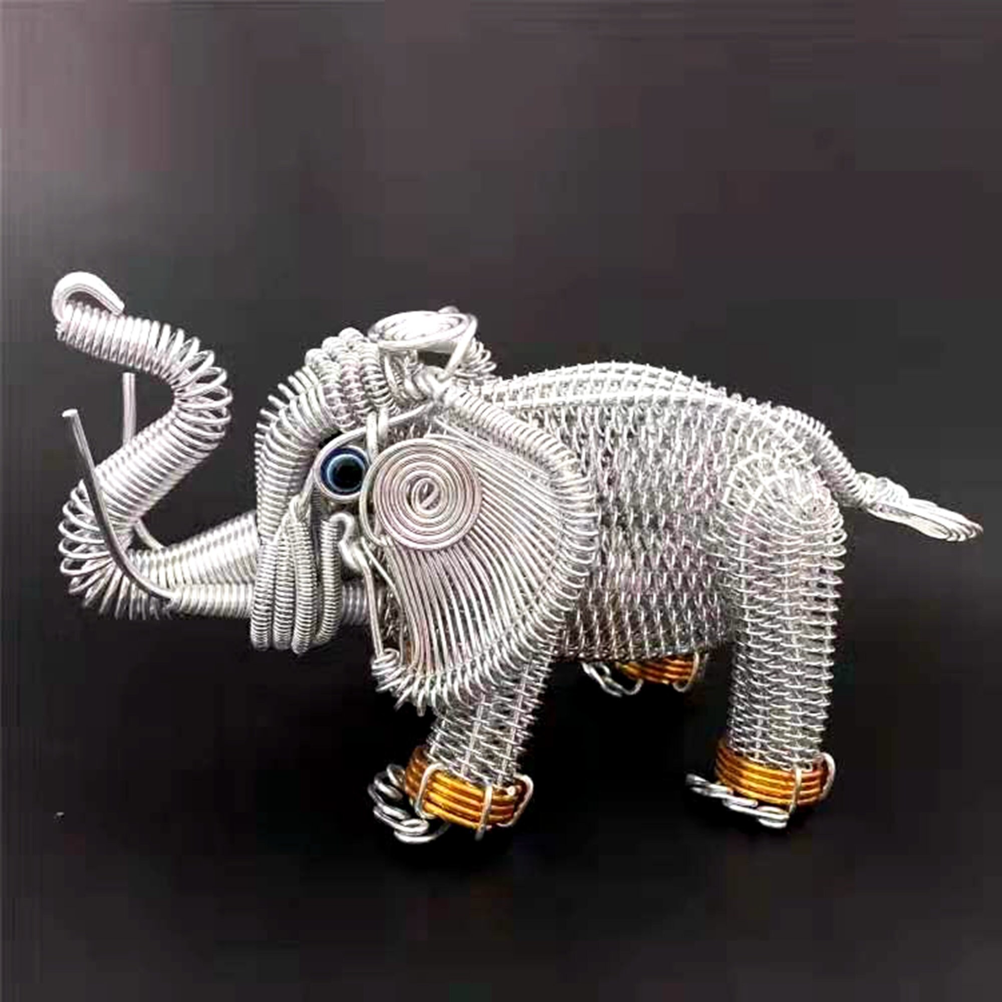 Wire elephant statue sculpture White elephant figurine decor Etsy