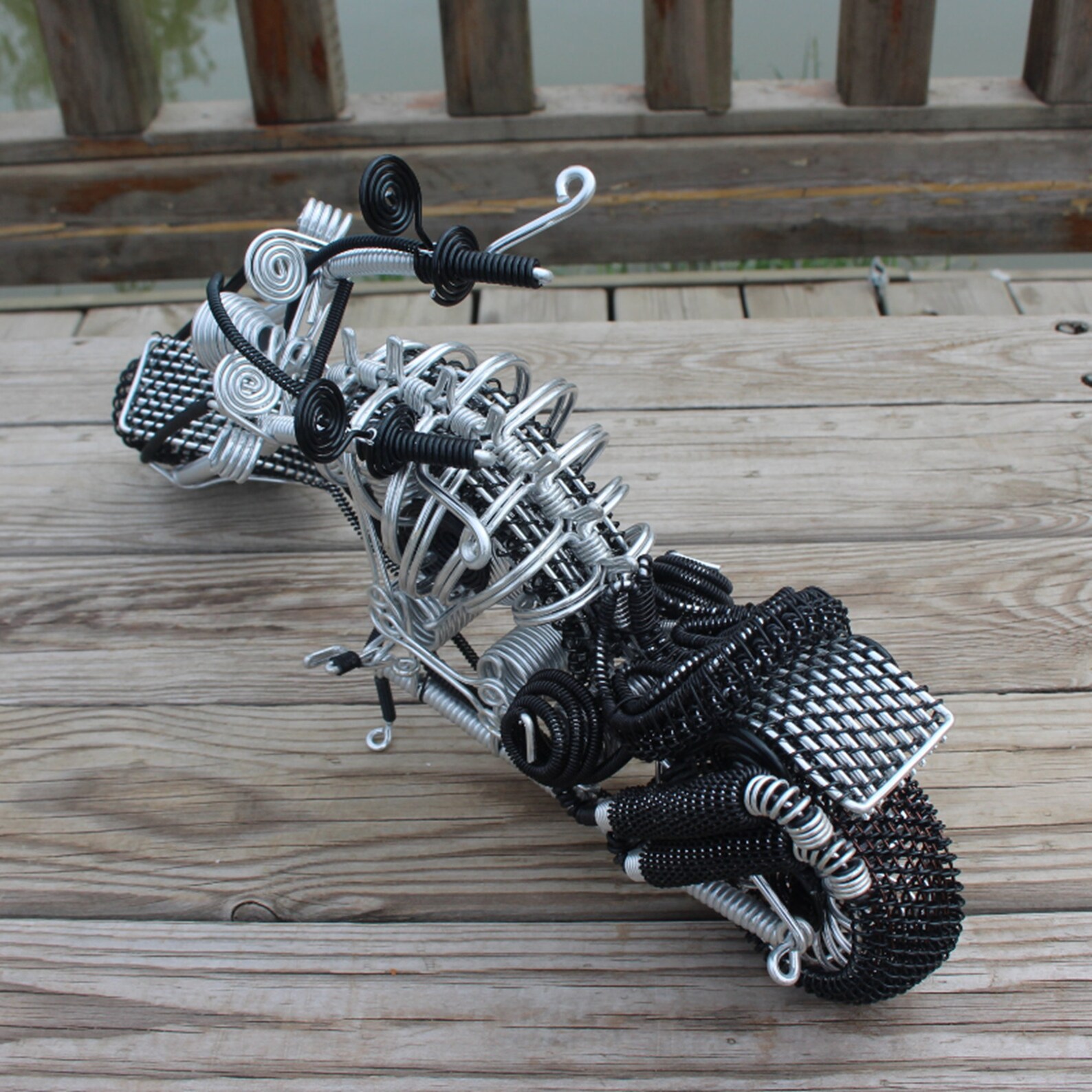 Metal motorcycle statue sculpture decor Modern motorcycle Etsy