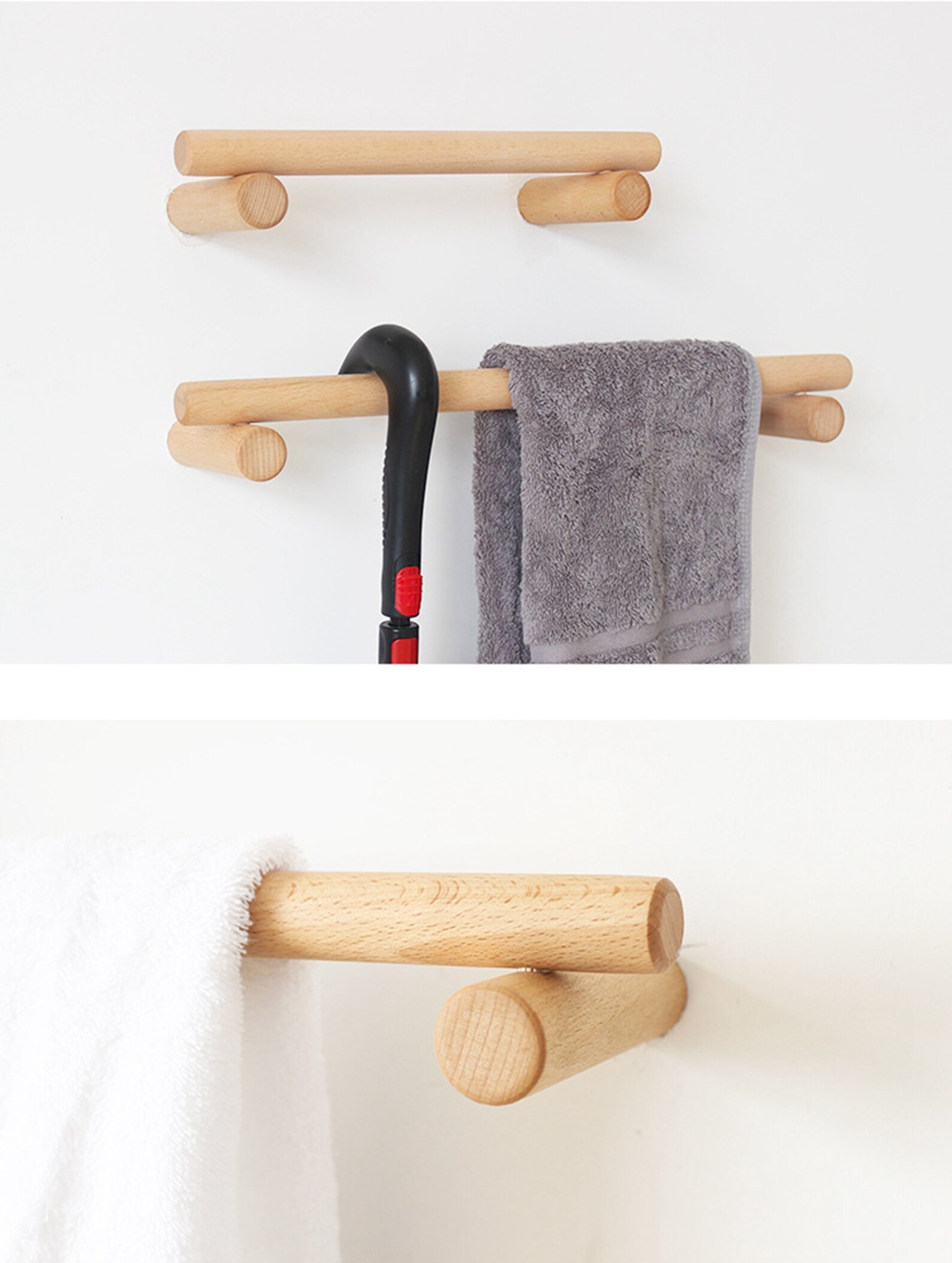 Modern Bathroom Kitchen Wood Towel Rack Minimalist Wooden - Etsy