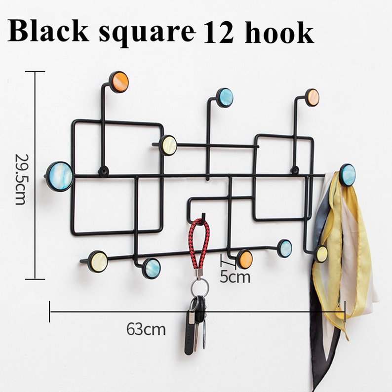 Rustic Metal Coat Rack Wall Mount Black Retro Entryway Coat Etsy Canada