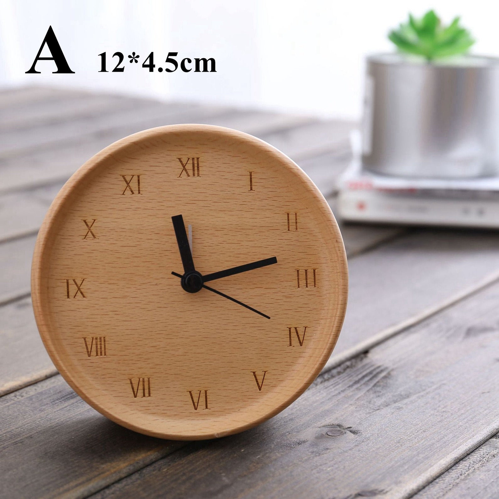 Small Silent Wood Alarm Clock for Kids Wake up Wooden Alarm Etsy