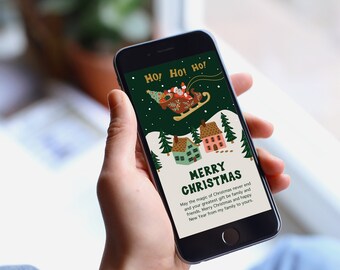 Digital Holiday / Christmas card / Social Media Background - Fun Santa Claus Design