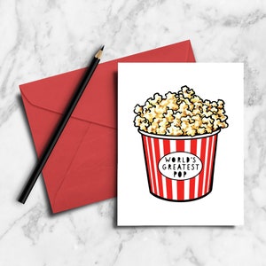 World&#39;s Greatest Pop - Father&#39;s day Popcorn Pun Card