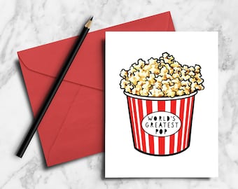 World's Greatest Pop - Father's day Popcorn Pun Card