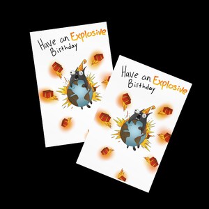 Exploding Kittens Funny Happy Birthday Card - Etsy