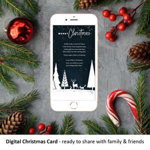 Digital Holiday / Christmas card / Social Media Background - Diseño clásico de escena de invierno navideño