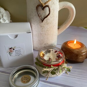 Geranium,Lavender&Vanilla Scented Decorative Soy Candle.Hand Poured .