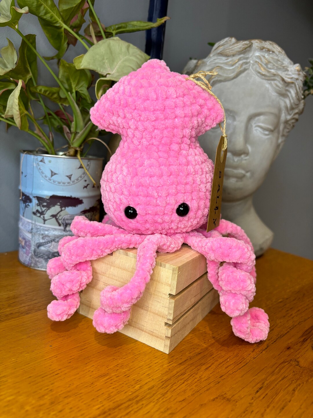 Squid Crochet Super Cute Pink Orange or Blue Squid Etsy UK