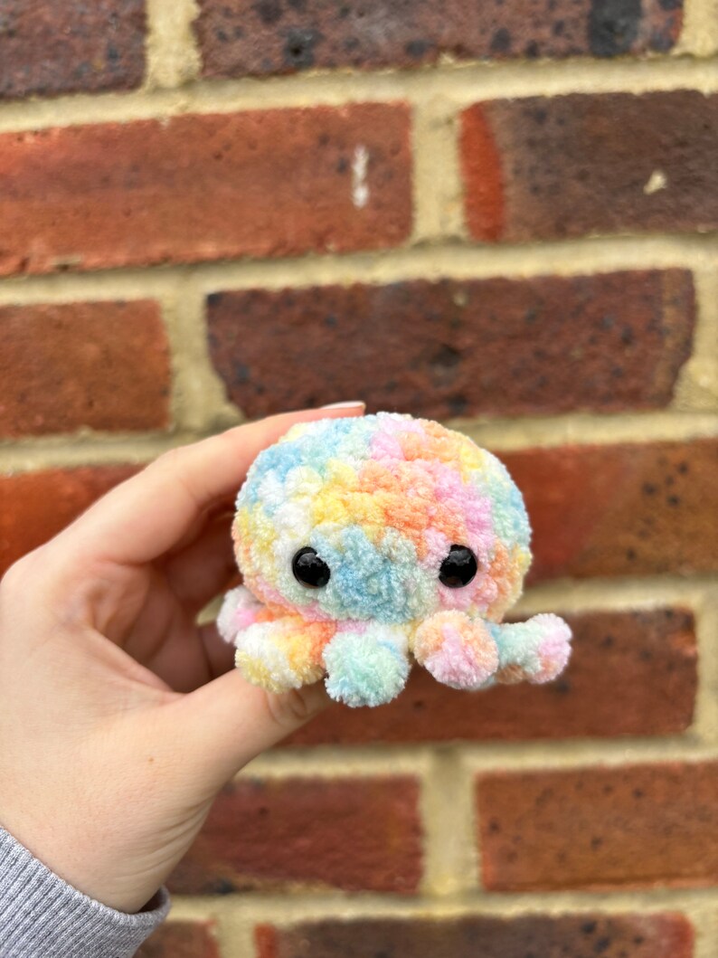 Crochet Octopus Plushie: Pocket-sized, Mini Stuffed Animal - Etsy