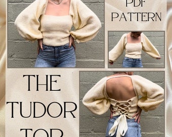 The Tudor Top - The Historical Top Collection - Crochet Long Sleeve Summer Shirt