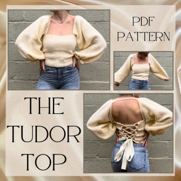 The Tudor Top - The Historical Top Collection - Crochet Long Sleeve Summer Shirt