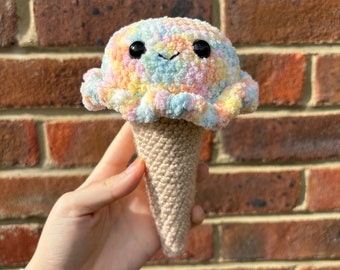 Colourful Ice Cream Food Crochet Decoration Pastel Funny