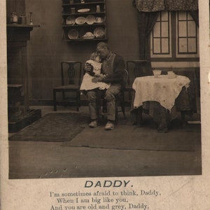 Vintage Real Photo Postcard Daddy Poem Song 1910s Bamforth