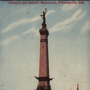 Vintage Pre-Linen Postcard Soldier&#39;s and Sailor&#39;s Monument Indianapolis Indiana 1912
