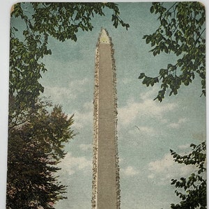 Stara pocztówka przedlniana Pomnik Waszyngtona Waszyngton D.C. 1900 z brokatowym konturem pomnika Niepodzielony tył