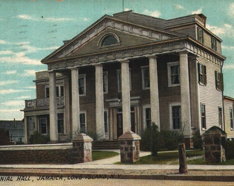 Vintage Pre-Linen Postcard Colonial Hall Jamaica Long Island New York 1900s Queens