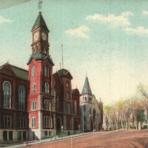 Vintage Pre-linnen ansichtkaart Stadhuis Haverhill Massachusetts 1910s
