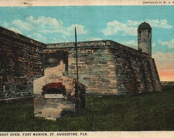 Vintage Pre-Linen Postcard Hot Shot Oven Fort Marion St Augustine Florida 1920s