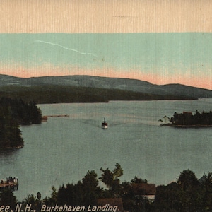 Vintage Pre-Linen Postcard Lake Sunapee New Hampshire Burkehaven Landing 1910s