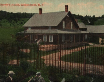 Vintage Pre-Linen Postcard John Brown's House Adirondacks New York 1910s Lake Placid