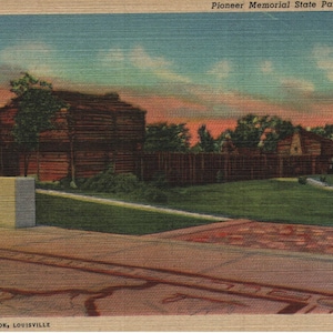 Vintage Linen Postcard Pioneer Memorial State Park Harrodsburg Kentucky 1937