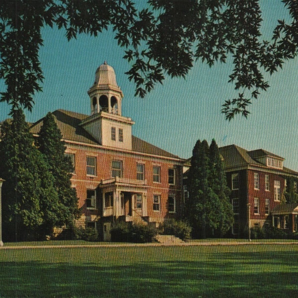 Vintage Chrome Postcard Facher Hall and Old Science Hall Houghton College New York 1970s