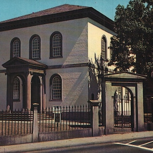 Carte postale chromée vintage Touro Synagogue Newport Rhode Island années 1970