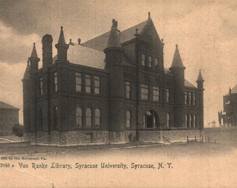 Vintage Pre-Linen Postcard Von Ranke Library Syracuse University Syracuse New York 1905 Undivided Back