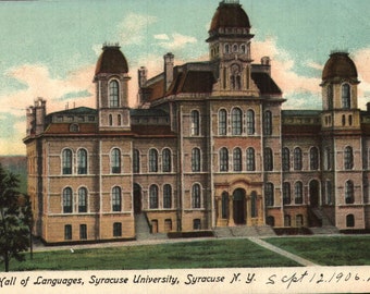 Vintage Pre-Linen Postcard Hall of Languages Syracuse University Syracuse New York 1900s Undivided Back