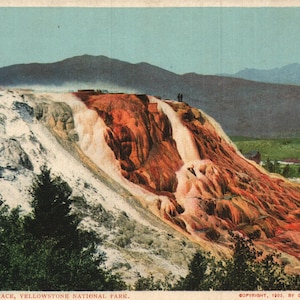vintage Pre-Linen Postcard Jupiter Terrace Yellowstone National Park Wyoming 1902 Indivised