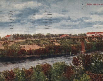 Vintage Pre-Linen Postcard Fort Snelling Minnesota 1910s