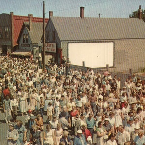 Stara chromowana pocztówka z okazji Festiwalu Homara w Rockland w stanie Maine, lata 50. XX wieku