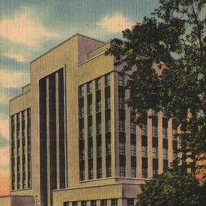 Vintage Leinen Postkarte Pfarrhof Haus Alexandria Louisiana 1940er Jahre