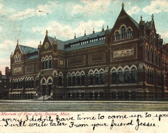 Vintage Pre-Linen Postal Museo de Bellas Artes Boston Massachusetts 1906 Espalda Indivisa