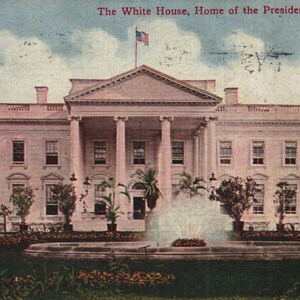Carte postale vintage pré-lin Maison Blanche Washington DC années 1910