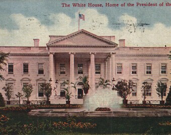 Vintage Pre-Linen Postcard White House Washington DC 1910s