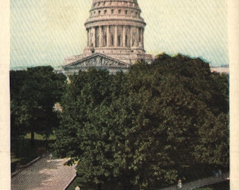 Vintage Postcard Aerial View of Wisconsin State Capitol 1940s