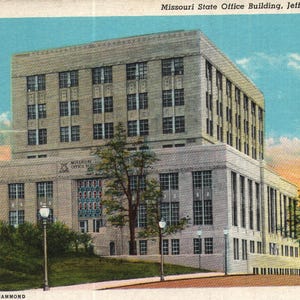 Vintage Early Linen Postcard Missouri State Office Building Jefferson City Missouri 1939