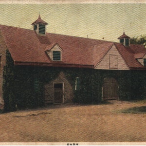 vintage Pre-Linen Postcard Barn Mount Vernon Virginie 1920