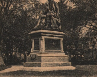 Vintage Pre-Linen Postcard Burn's Monument in Washington Park Albany New York 1910s