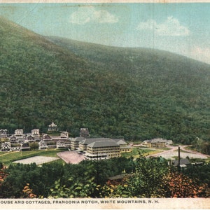 Vintage Pre-Leinen Postkarte Profil Haus und Cottages Franken Kerbe White Mountains New Hampshire 1907