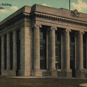 Vintage Pre-Leinen Postkarte First National Bank Building Kansas City Missouri 1910er Werbekarte