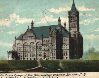 Vintage Pre-Linen Postcard John Crouse College of Fine Arts Syracuse University Syracuse New York 1900s Undivided Back