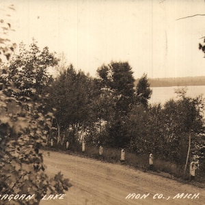 Vintage Real Photo Postcard Chicagoan Lake Iron Co.  Michigan 1940s