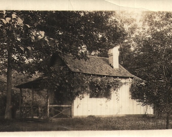Vintage Real Photo Postcard House Cottage Okauchee Wisconsin 1910s