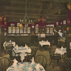 vintage Linen Postcard Prince George Hotel Old English Tap Room NYC New York années 1940 à 1950