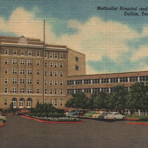 Vintage Linen Postcard Methodist Hospital and Nurses&#39; Home Dallas Texas 1953