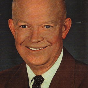 Vintage Chrom Postkarte Präsident Dwight D Eisenhower Kansas 1950er Jahre
